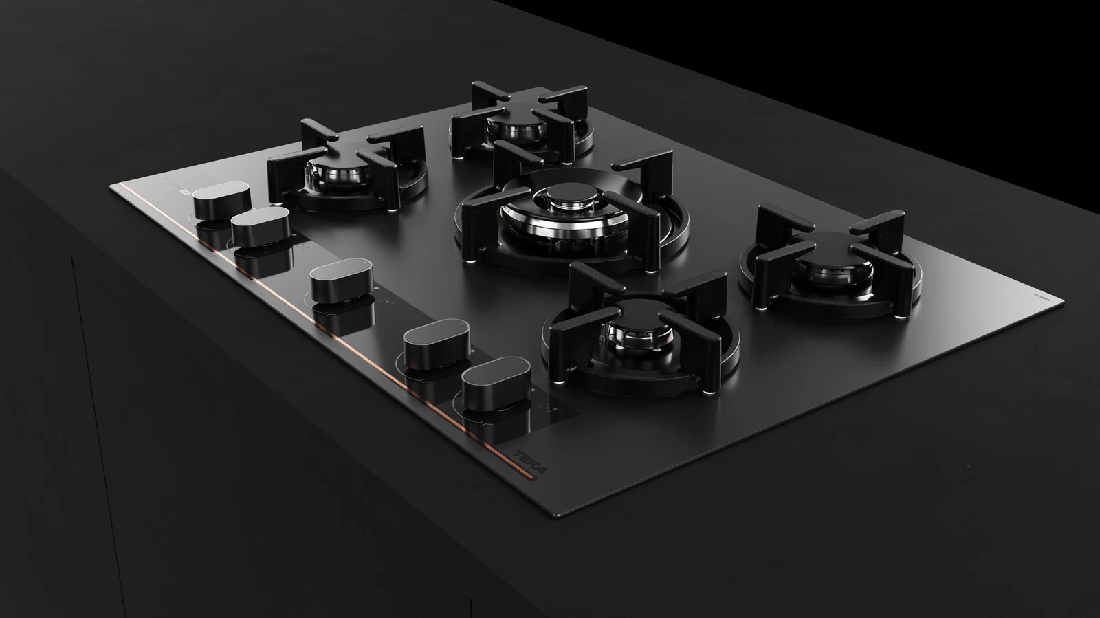 Варочная панель газ на стекле 70 см GBC 75-G1 GBN Infinity Matt Black