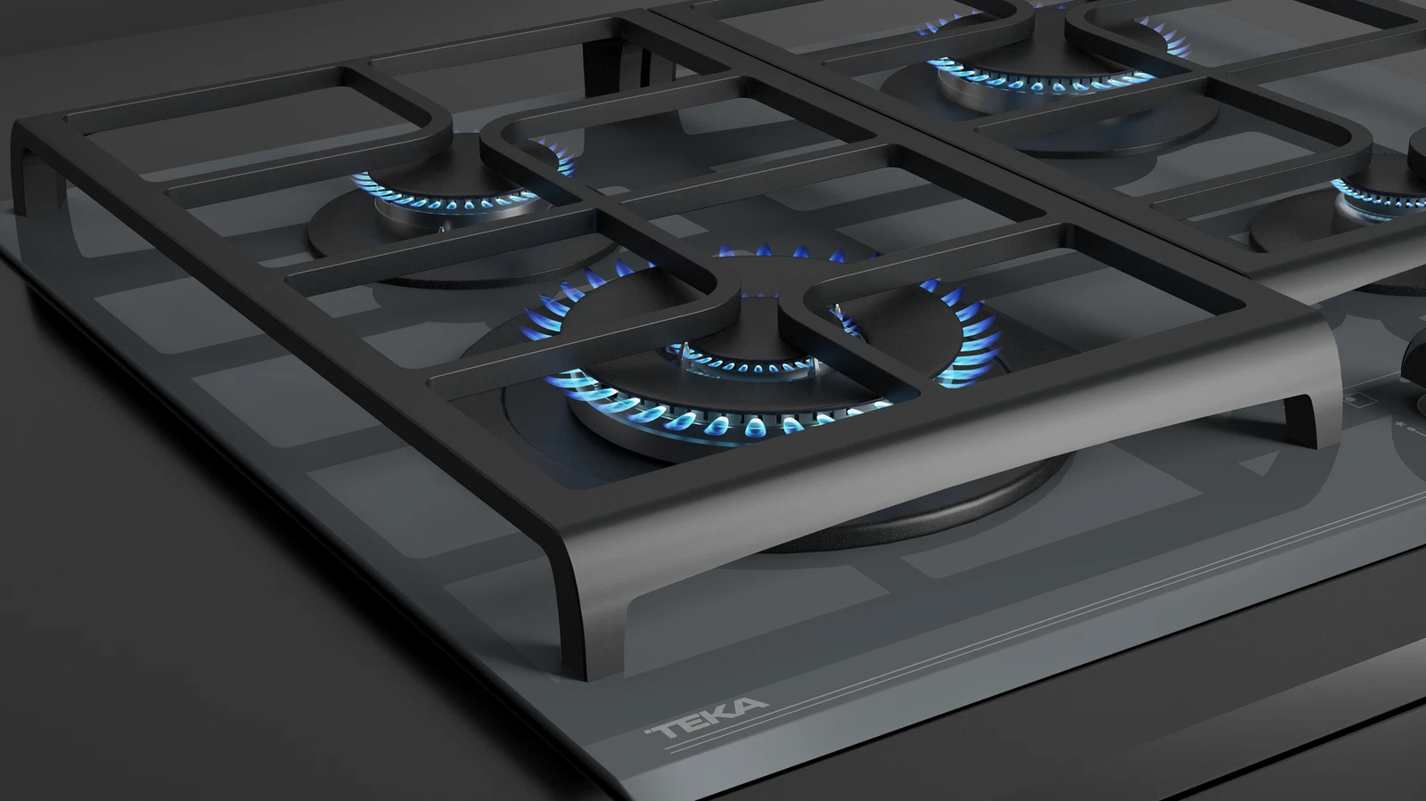 Варочная панель газ на стекле 60 см / Коллекция Urban GZC 64320 XBN STONE GREY