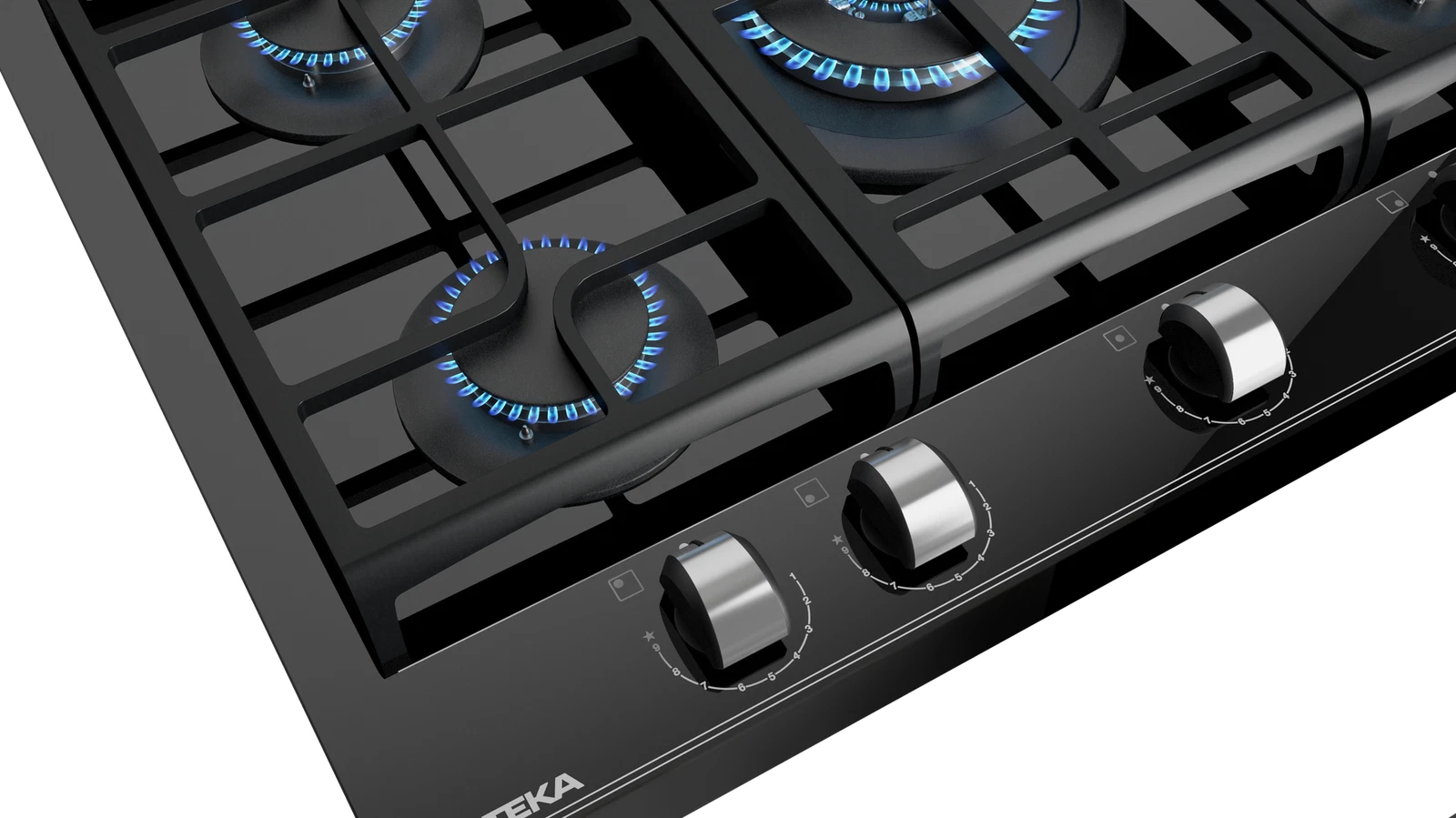 Варочная панель газ на стекле 70 см / Коллекция Urban GZC 75330 XBN NIGHT RIVER BLACK