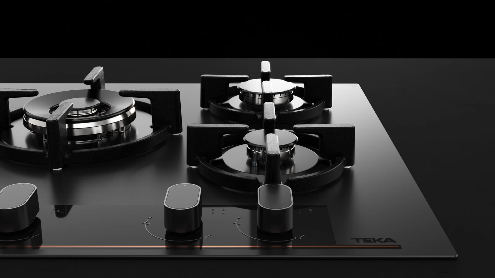 Варочная панель газ на стекле 70 см GBC 75-G1 GBN Infinity Matt Black