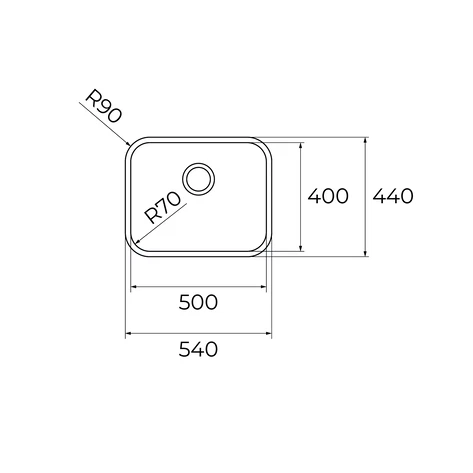 Мойка из нержавеющей стали с 1-ой чашей / Подстольный монтаж / Монтаж заподлицо / Монтаж сверху (плоский кант) BET 50.40.20 PLUS POLISHED