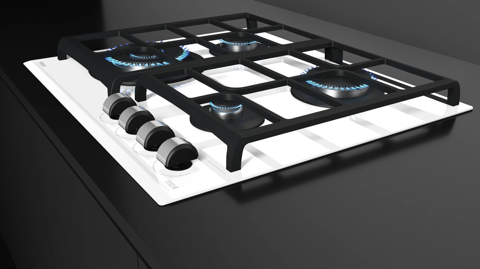 Варочная панель газ на стекле 60 см GZC 64321 XBN WHITE MARBLE