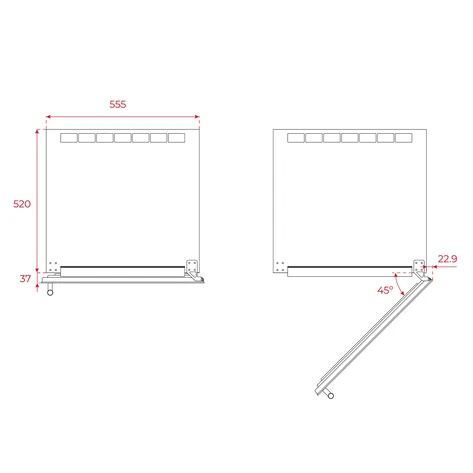 Встраиваемый в колонну винный кулер с 2-мя независимыми зонами охлаждения RVI 20046 BLACK GLASS