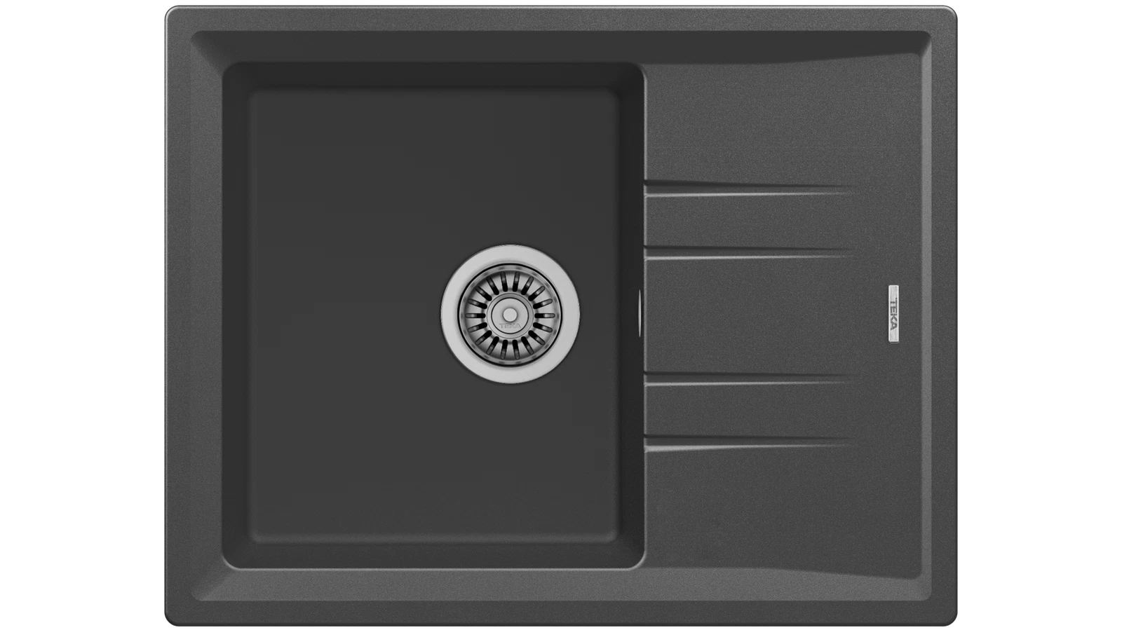 Мойка врезного монтажа из Тегранита Плюс с 1-ой чашей STONE 45 S-TG 1B 1D DARKGREY