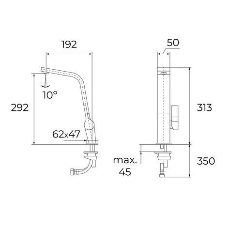 Дизайнерский смеситель Icon. Люксовое долговечное PVD-покрытие ICC 915 GRAPHITE