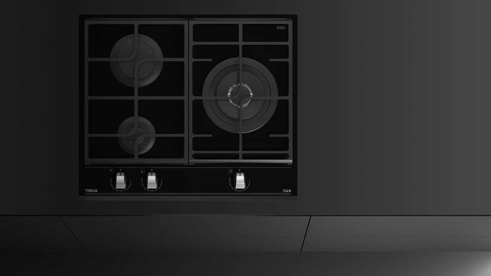 Варочная панель газ на стекле 60 см GZC 63310 XBN BLACK