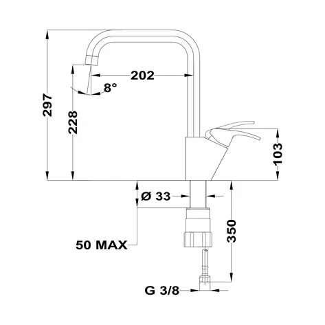 Смеситель с высоким поворотным изливом MTP 994 CHROME