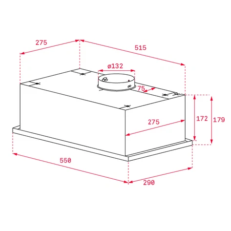 Встраиваемая под колпак вытяжка шириной 55 см GFG2 SS