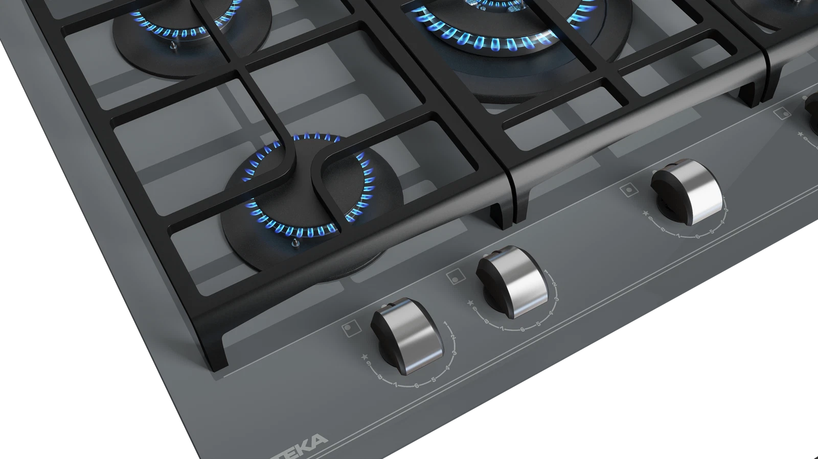 Варочная панель газ на стекле 70 см / Коллекция Urban GZC 75330 XBN STONE GREY