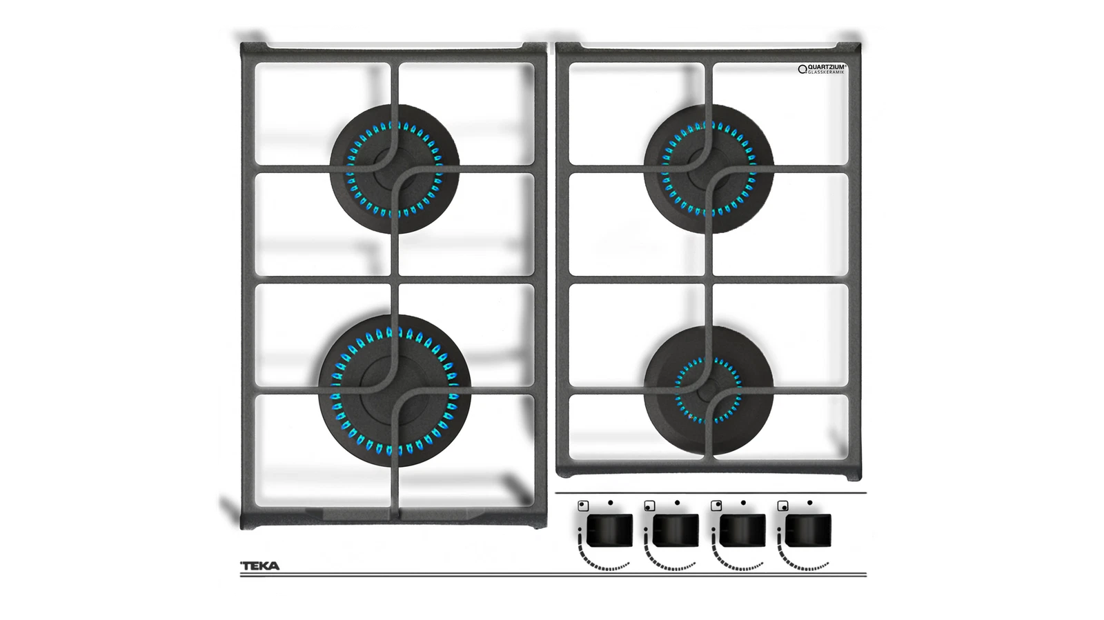 Варочная панель газ на стекле 60 см / Коллекция Urban GBC 64100 KBN WHITE MARBLE
