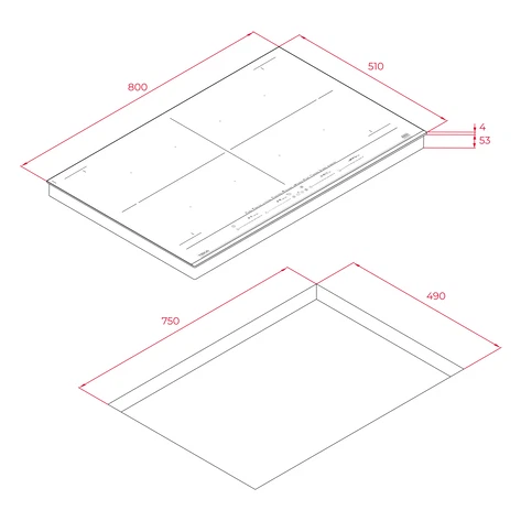 Индукционная варочная панель Full Flex MasterSense 80 см IZF 88700 MST BLACK