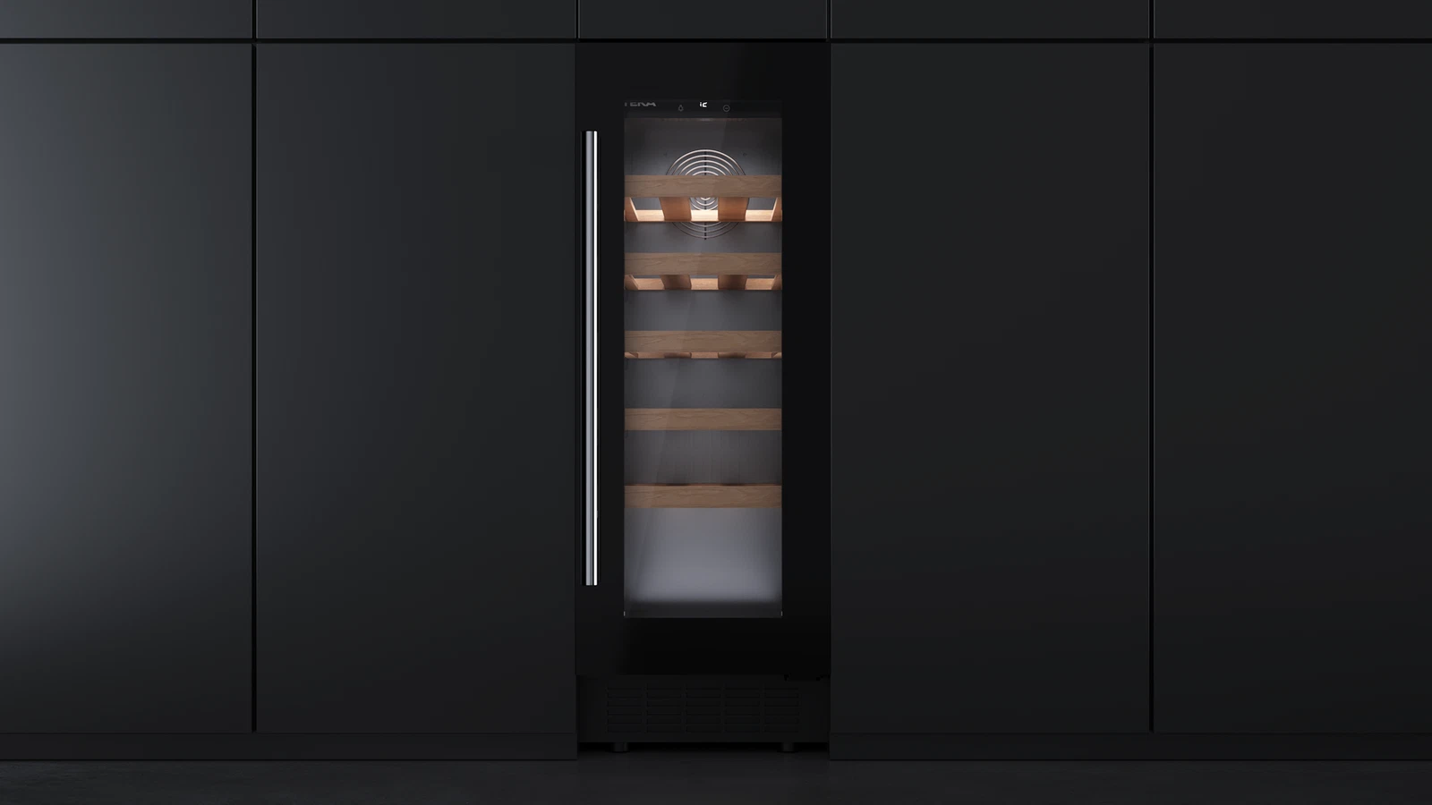 Встраиваемый винный кулер подстольного монтажа RVU 10020 BLACK GLASS