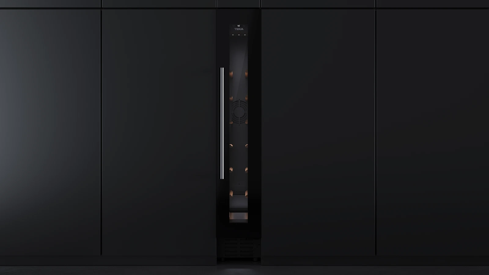 Встраиваемый винный кулер подстольного монтажа RVU 10008 BLACK GLASS