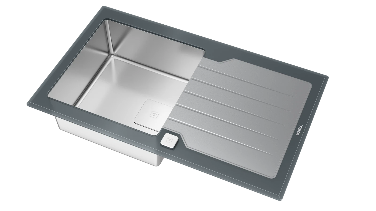 Мойка из нержавеющей стали врезная Teka  DIAMOND RS15 1B 1D 86 STONE GREY Серый Камень Стекло