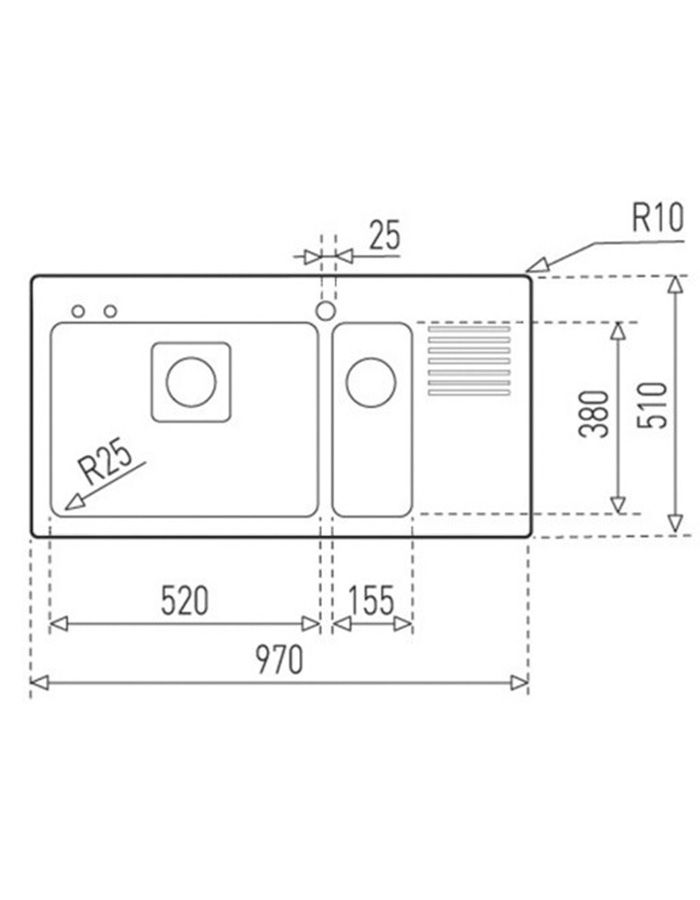 FREGADERO FRAME 1 1/2C 1/2E PLUS DCHA