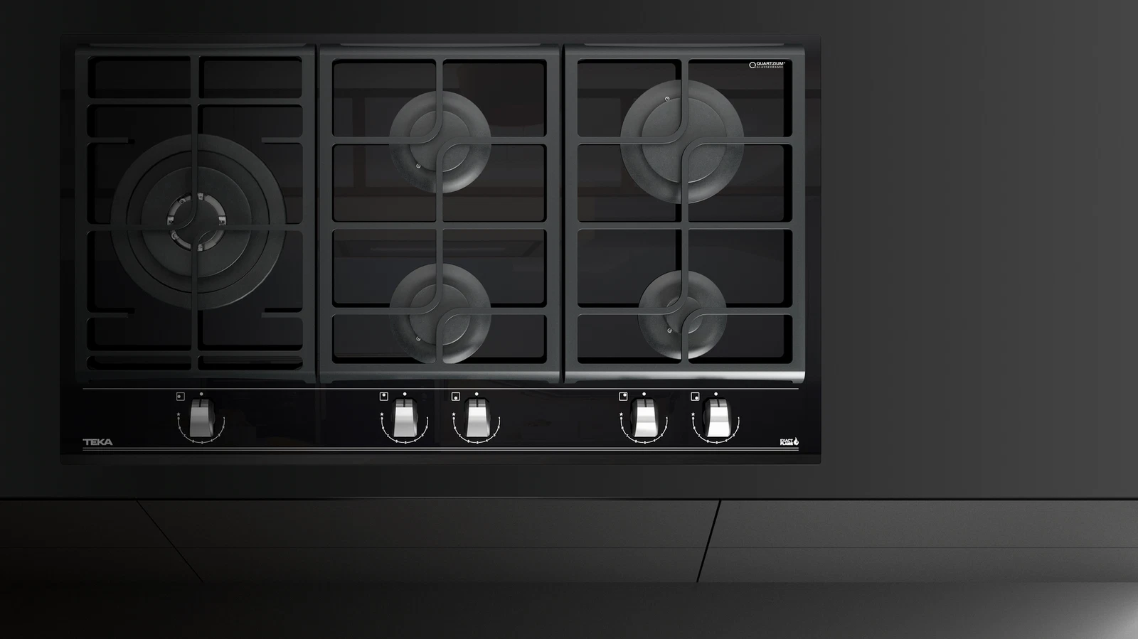 Варочная панель газ на стекле 90 см/ Коллекция Urban GZC 95320 XBC NIGHT RIVER BLACK