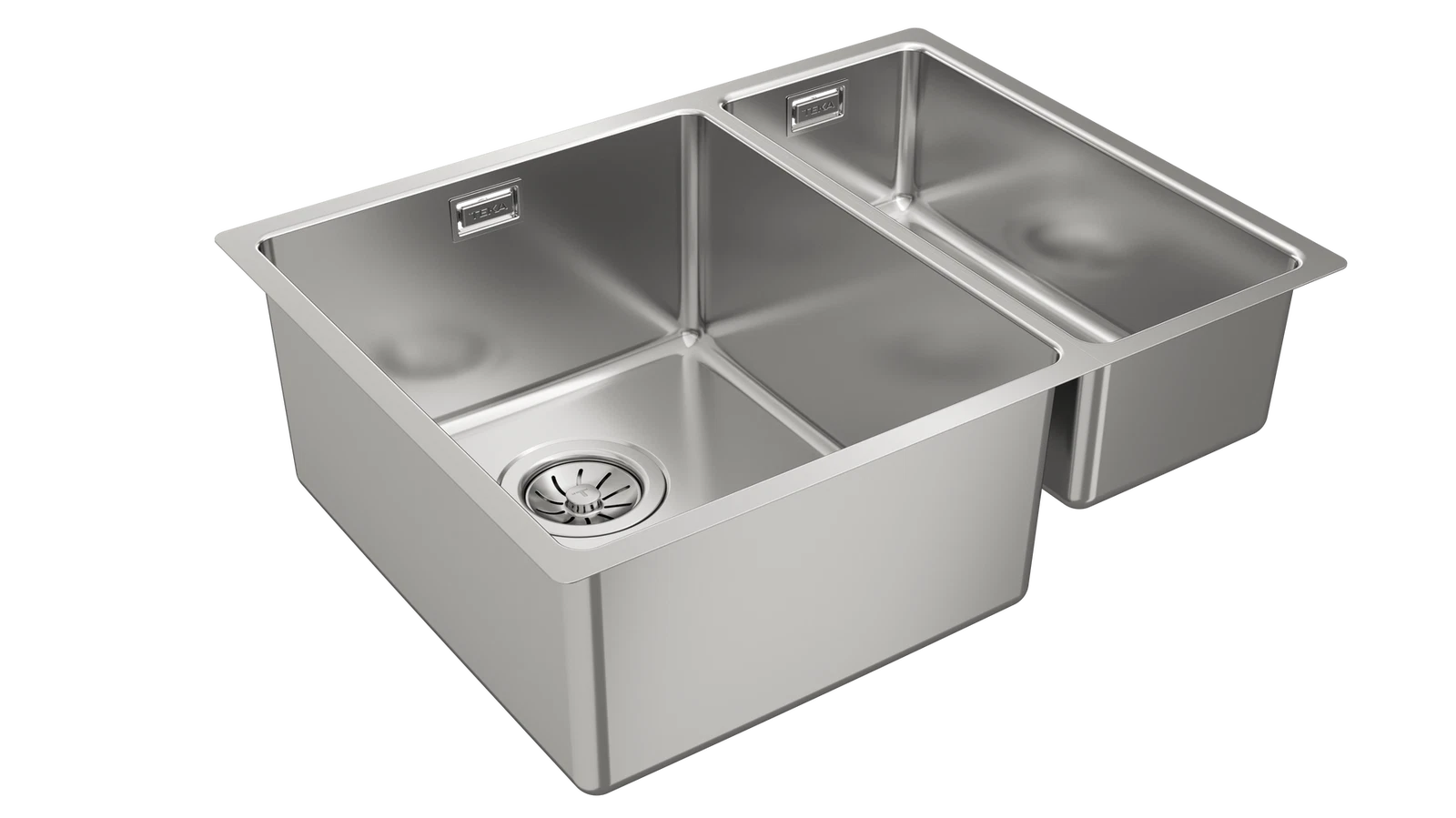 Мойка из нержавеющей стали с 2-мя чашами/ Подстольный монтаж BE LINEA RS15 2B 580 POLISHED