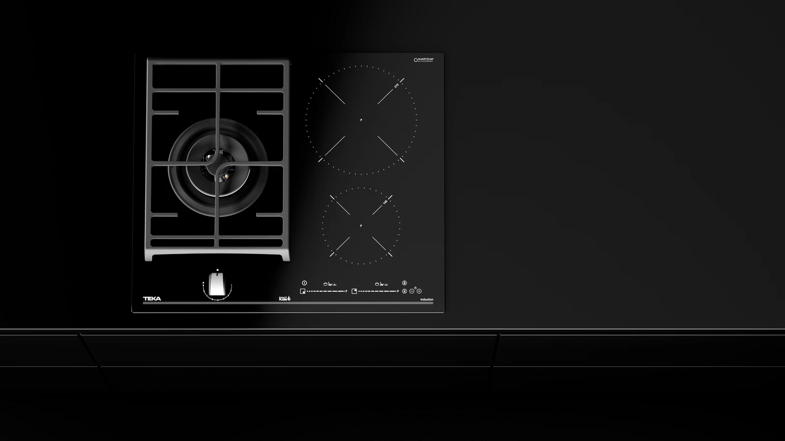 Варочная панель HYBRID Индукция DirectSense и Газ ExactFlame 60 см HYBRID JZC 63312 ABN Black
