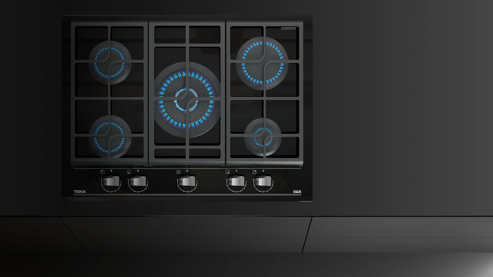 Варочная панель газ на стекле 70 см / Коллекция Urban GZC 75330 XBN NIGHT RIVER BLACK