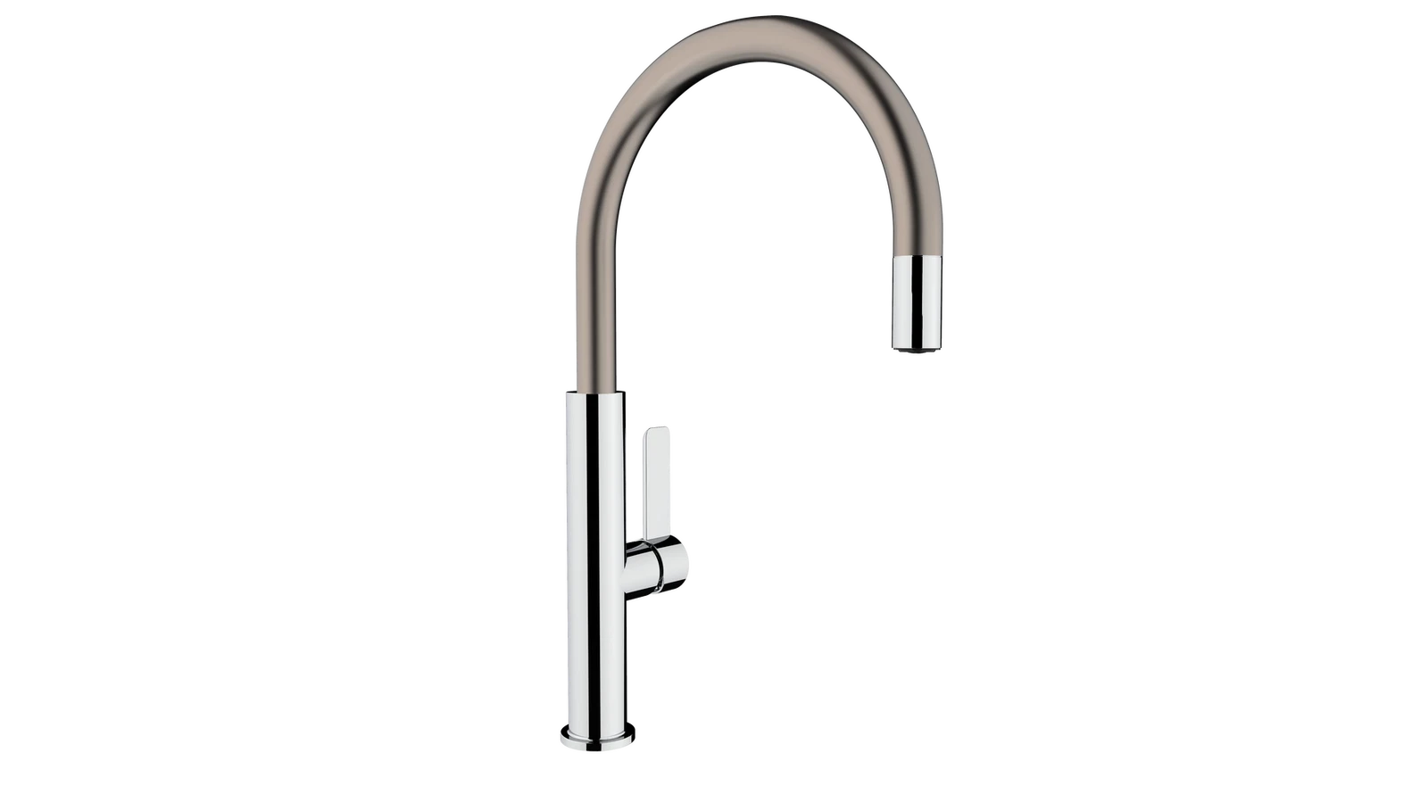 Смеситель с высоким поворотным изливом. Люксовое долговечное PVD-покрытие. FOT 995 TITANIUM