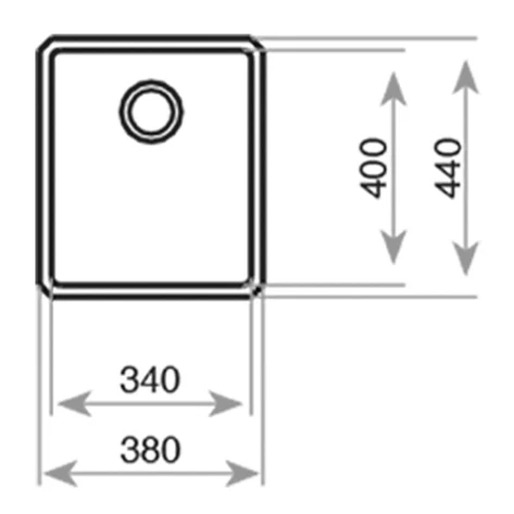 Мойка из нержавеющей стали с 1-ой чашей/ Подстольный монтаж BE LINEA RS15 34.40 POLISHED