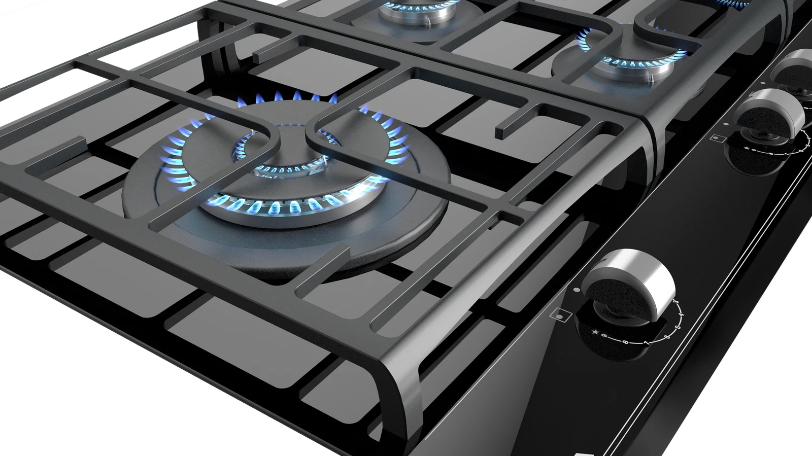 Варочная панель газ на стекле 90 см/ Коллекция Urban GZC 95320 XBC NIGHT RIVER BLACK