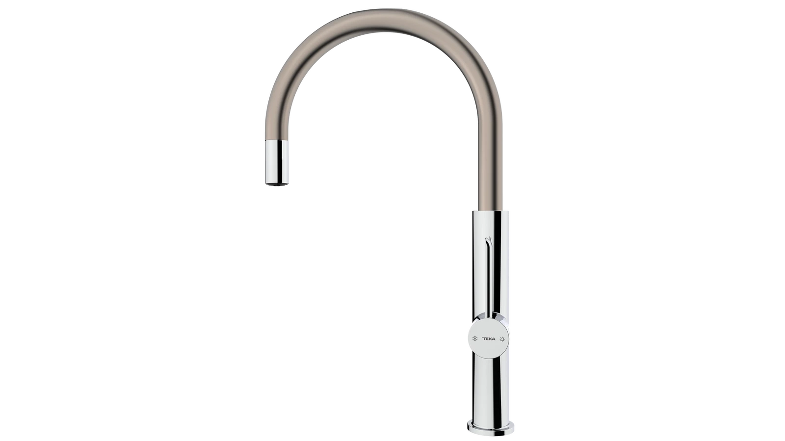 Смеситель с высоким поворотным изливом. Люксовое долговечное PVD-покрытие. FOT 995 TITANIUM