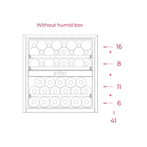 Встраиваемый в колонну винный кулер RVI 20041 BLACK GLASS