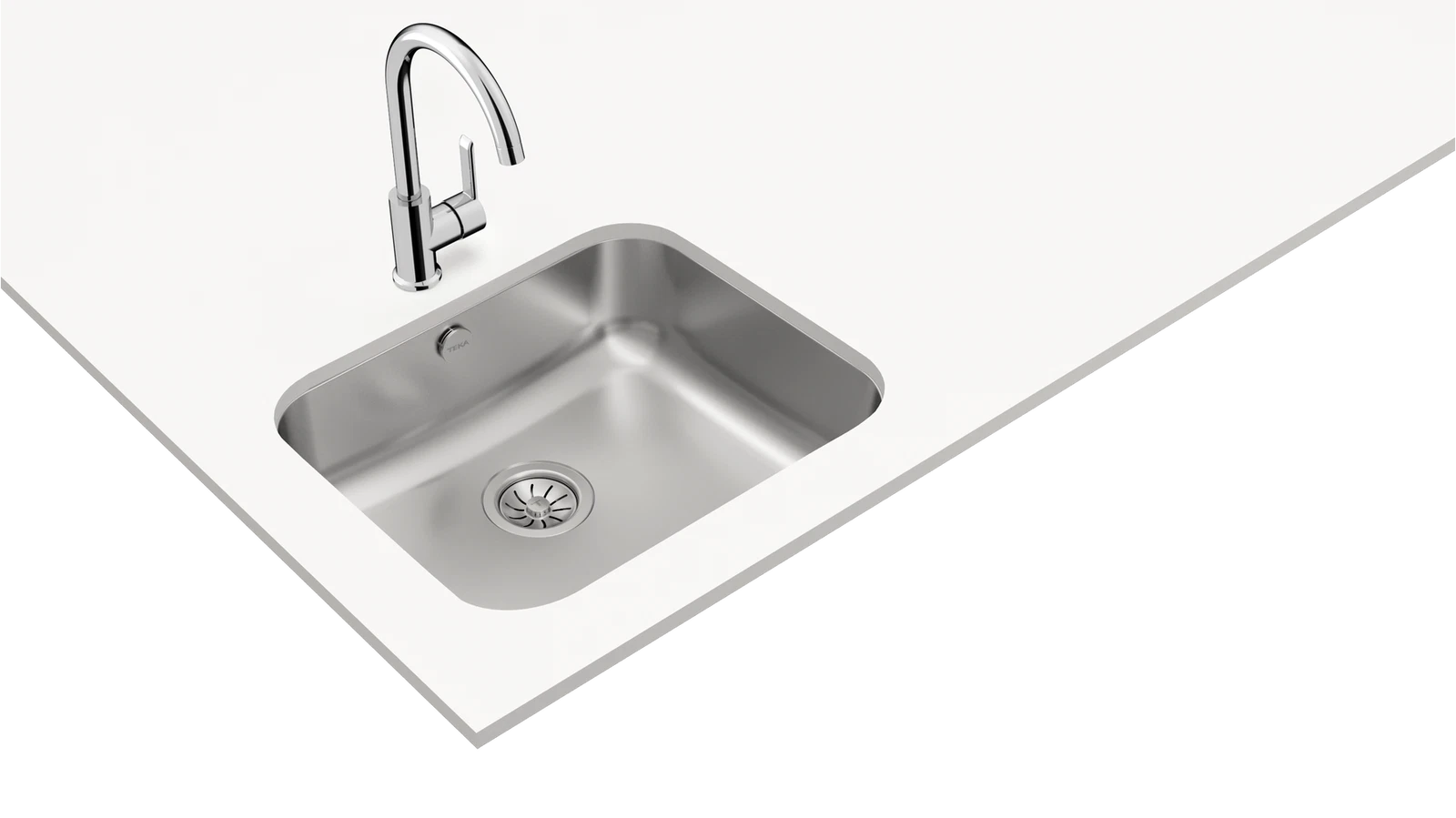 Мойка из нержавеющей стали с 1-ой чашей/ Подстольный монтаж BE 50.40.20 MAX POLISHED