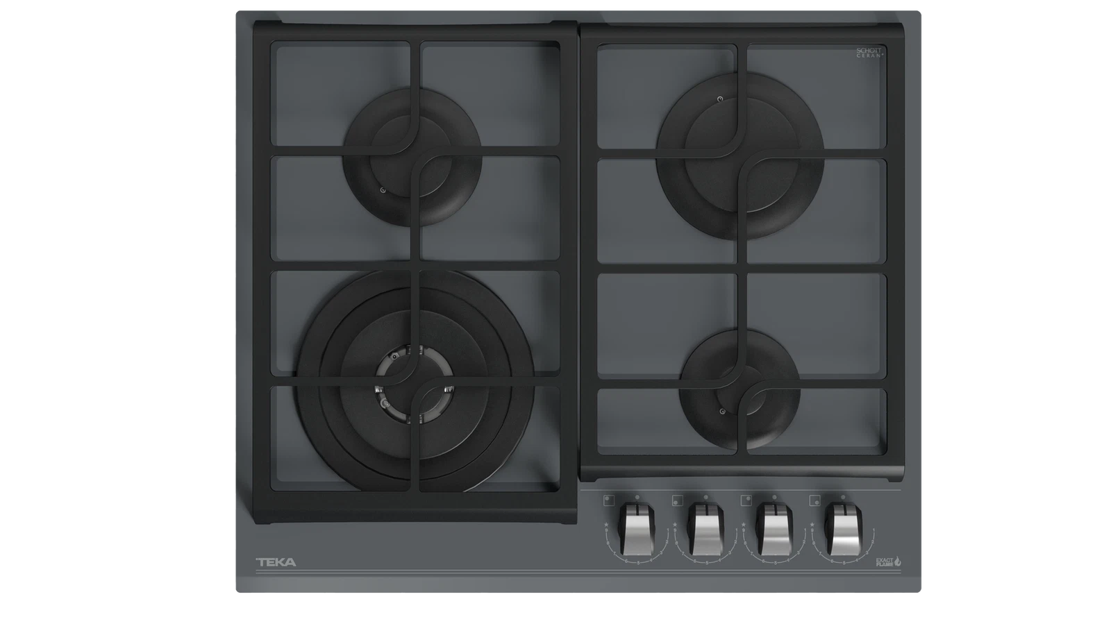 Варочная панель газ на стекле 60 см / Коллекция Urban GZC 64320 XBN STONE GREY