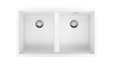 Мойка подстольного / врезного монтажа из Тегранита Плюс с 2-мя чашами RADEA R10 2B 750 M-TG WHITE