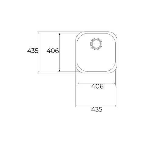 Мойка из нержавеющей стали с 1-ой чашей/ Подстольный монтаж BE 40.40.20 PLUS POLISHED