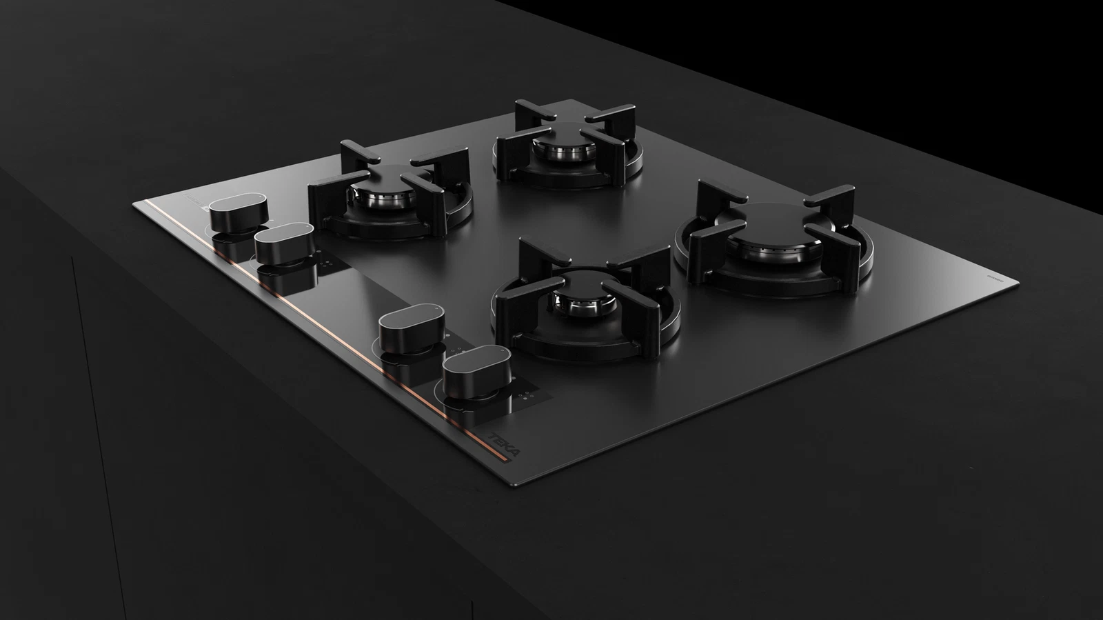 Варочная панель газ на стекле 60 см GBC 64-G1 GBN Infinity Matt Black