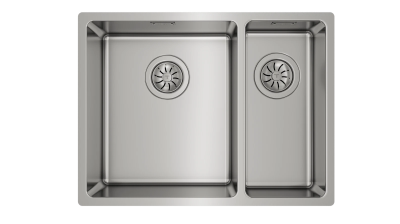 Мойка из нержавеющей стали с 2-мя чашами/ Подстольный монтаж BE LINEA RS15 2B 580 POLISHED