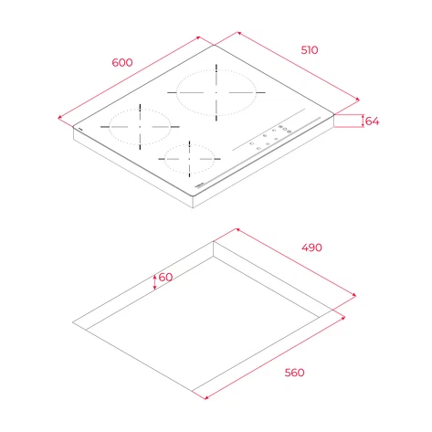 Стеклокерамическая варочная панель High Light 60 см TBC 63632 TTC