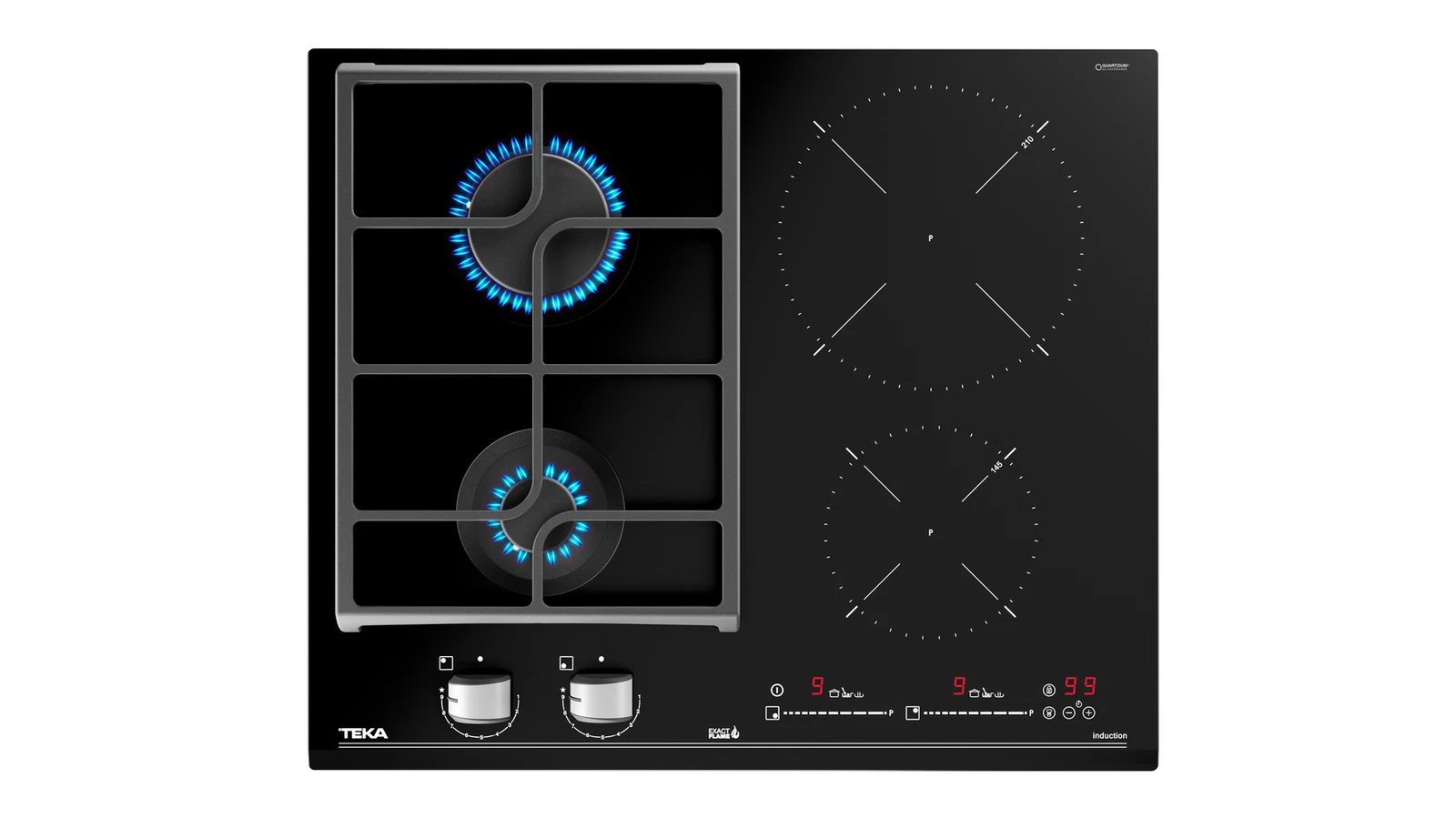 Варочная панель HYBRID Индукция DirectSense и Газ ExactFlame 60 см HYBRID JZC 64322 ABN Black
