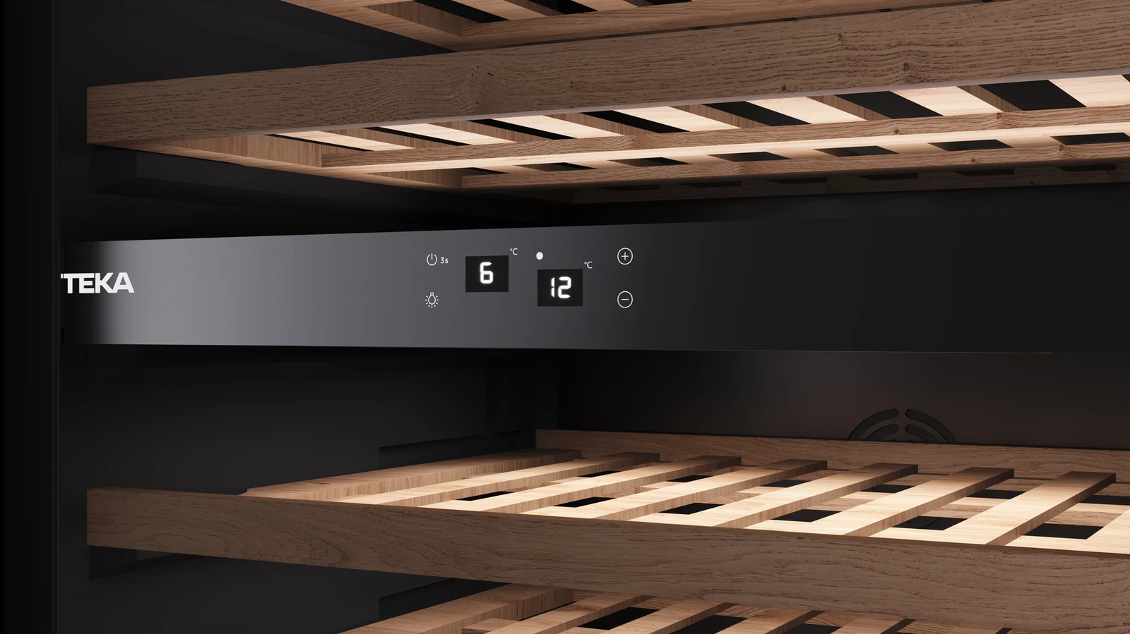 Встраиваемый винный кулер подстольного монтажа RVU 20046 BLACK GLASS