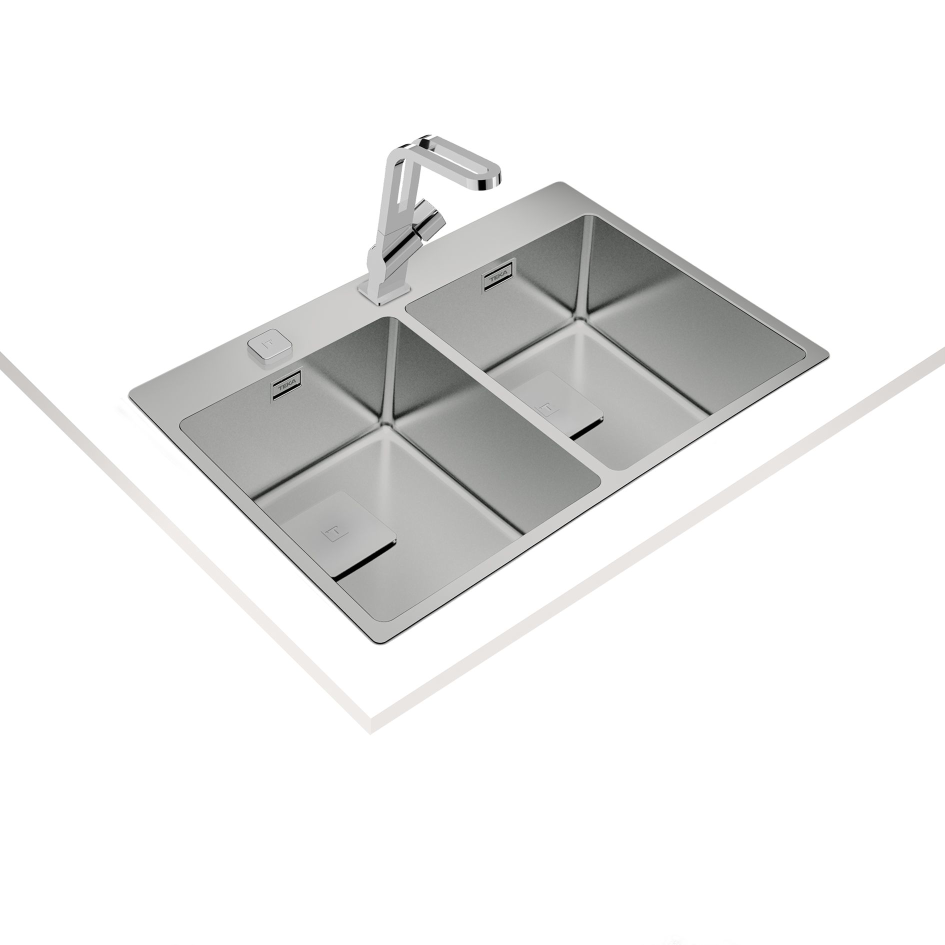 Мойка из нержавеющей стали Teka  FORLINEA RS15 2B 740 POLISHED Полированная монтаж заподлицо / монтаж сверху (плоский кант)