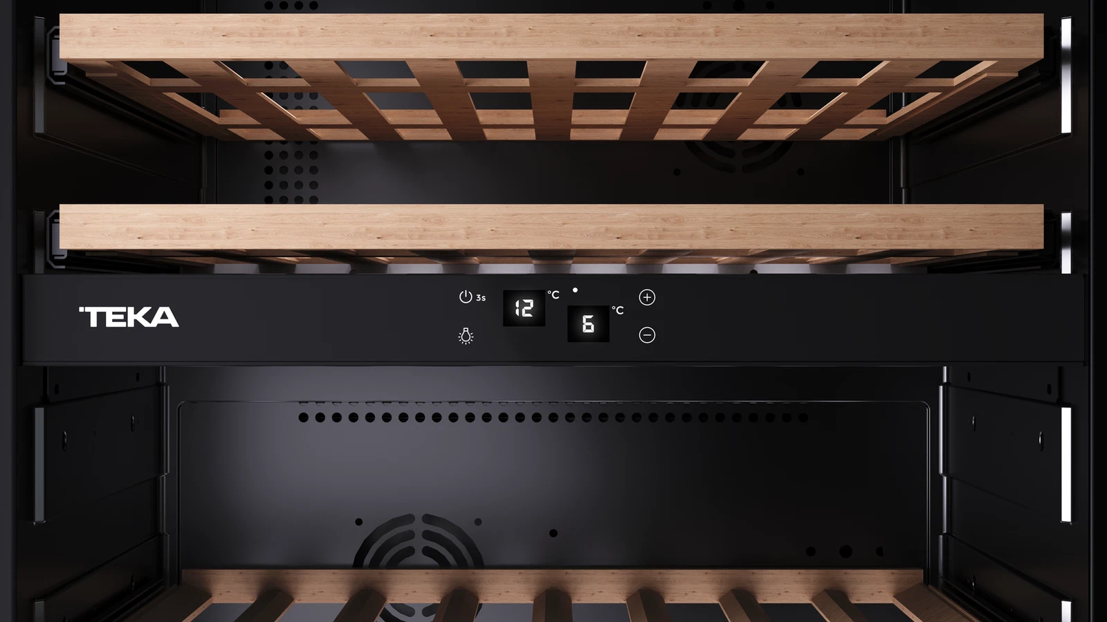 Встраиваемый в колонну винный кулер RVI 20041 BLACK GLASS