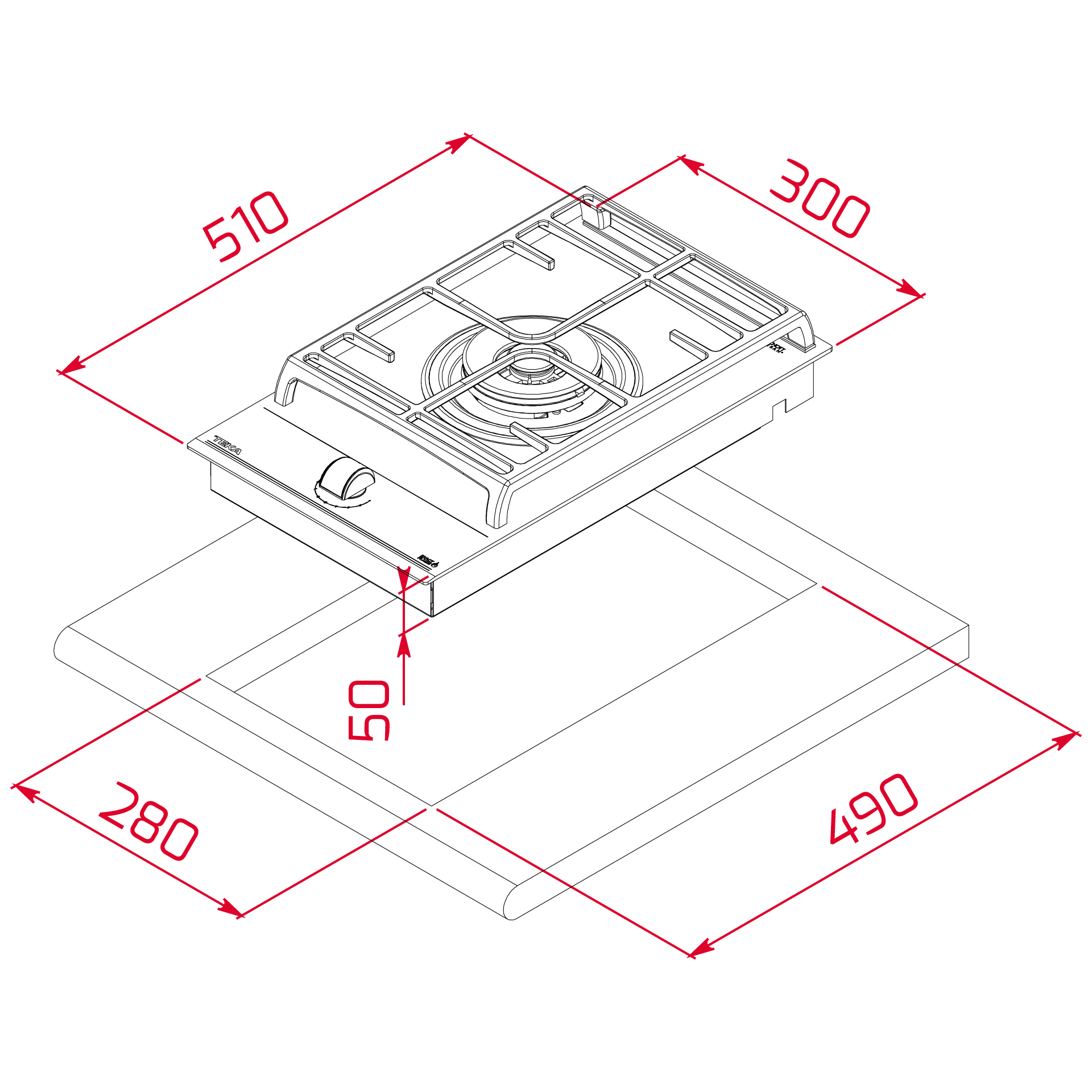 Газовая варочная панель Teka GZC 31330 XBN BLACK