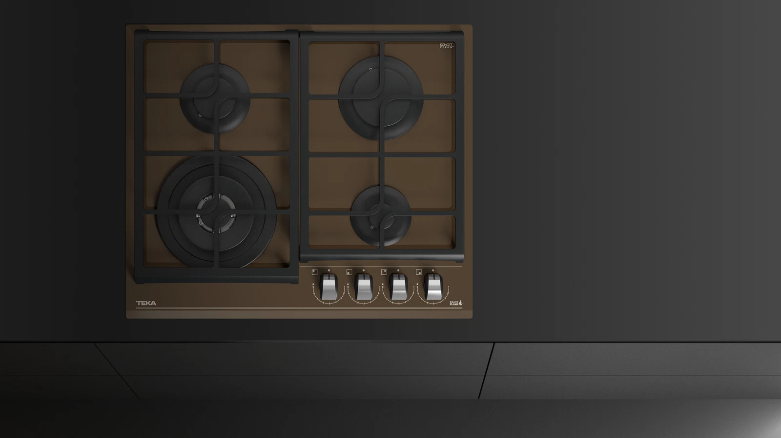 Варочная панель газ на стекле 60 см / Коллекция Urban GZC 64320 XBN LONDON BRICK BROWN