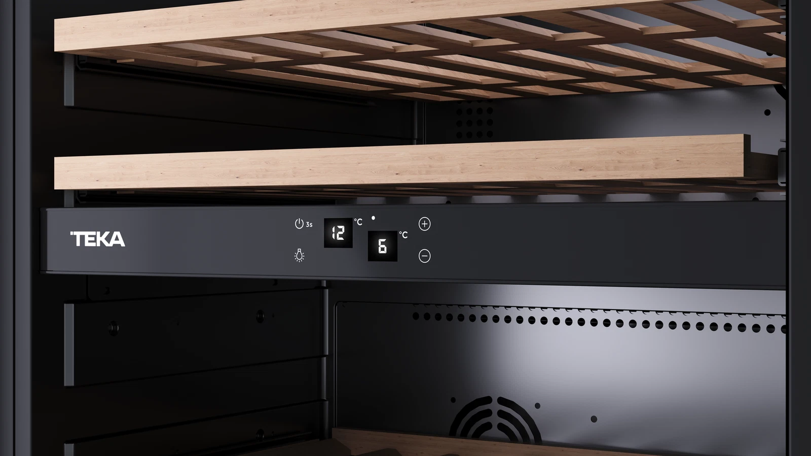 Встраиваемый в колонну винный кулер RVI 20041 BLACK GLASS