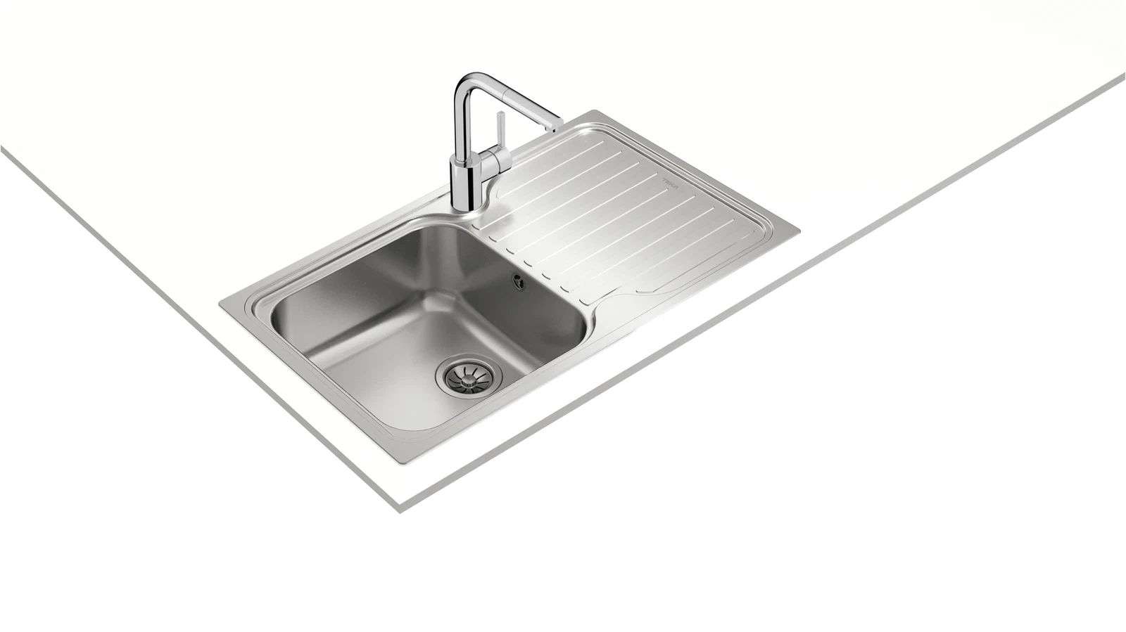 Мойка из нержавеющей стали с 1-ой чашей/ Врезной монтаж CLASSIC 1B 1D POLISHED