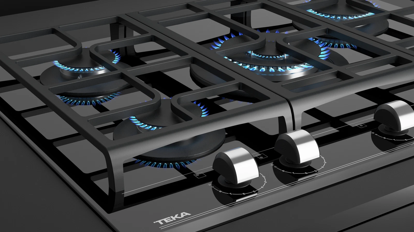 Варочная панель газ на стекле 70 см / Коллекция Urban GZC 75330 XBN NIGHT RIVER BLACK