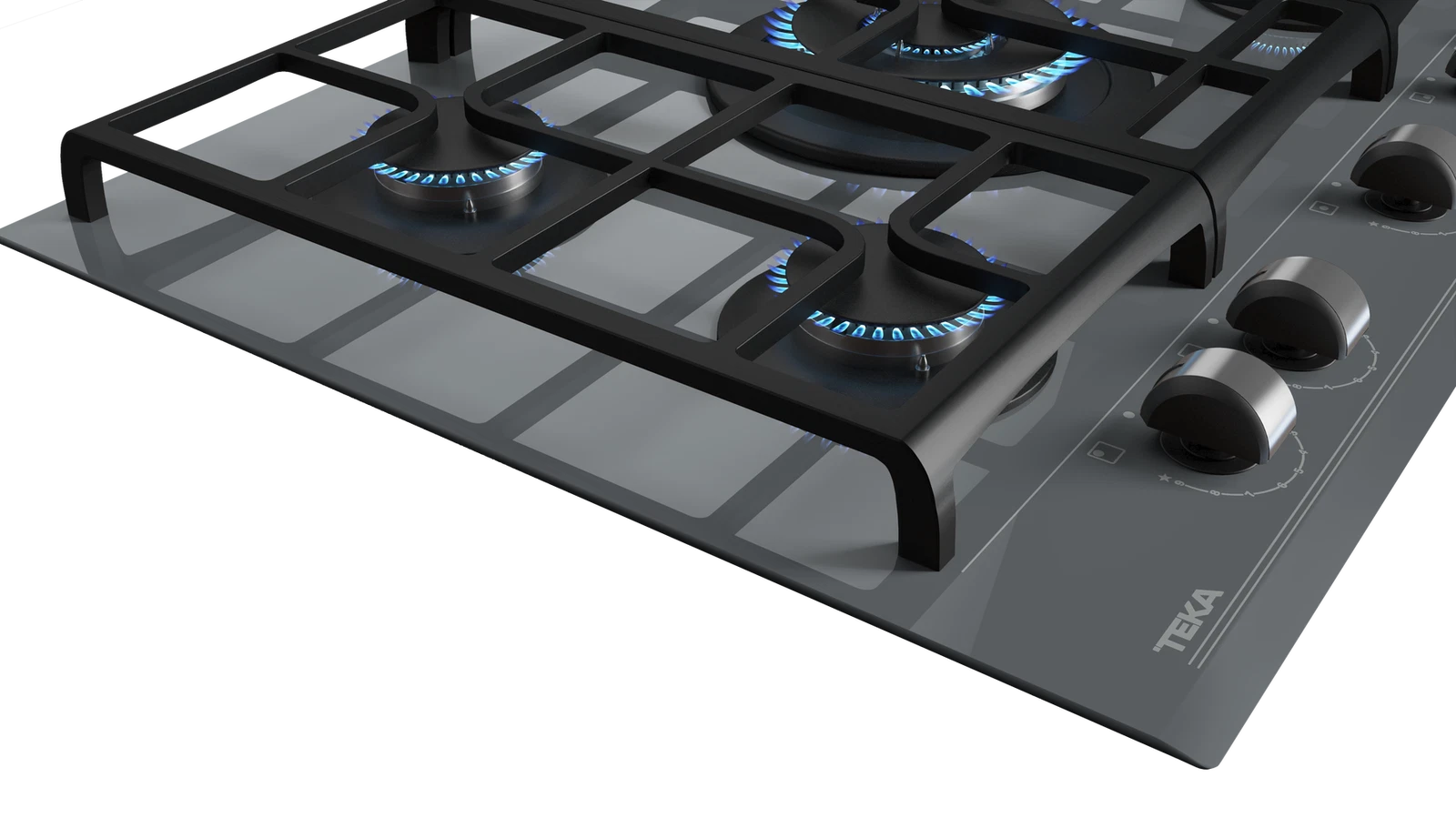 Варочная панель газ на стекле 70 см / Коллекция Urban GZC 75330 XBN STONE GREY