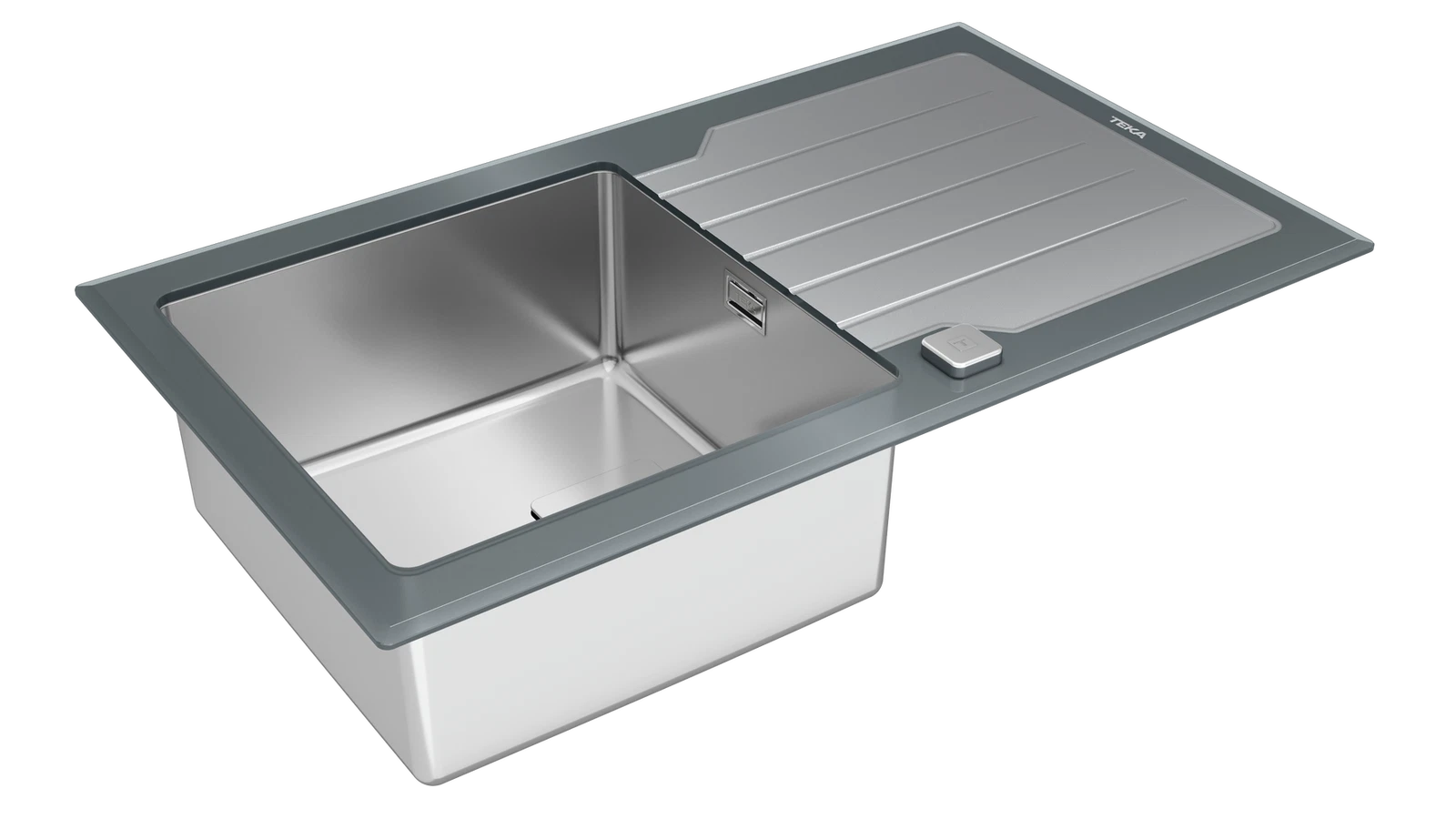 Мойка из нержавеющей стали врезная Teka  DIAMOND RS15 1B 1D 86 STONE GREY Серый Камень Стекло