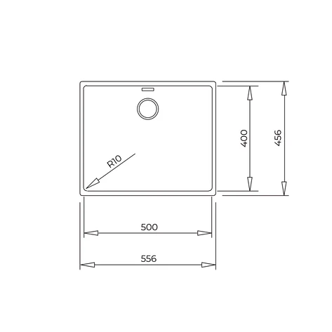 Мойка подстольного / врезного монтажа из Тегранита Плюс с 1 чашей RADEA R10 50.40 M-TG DARK GREY