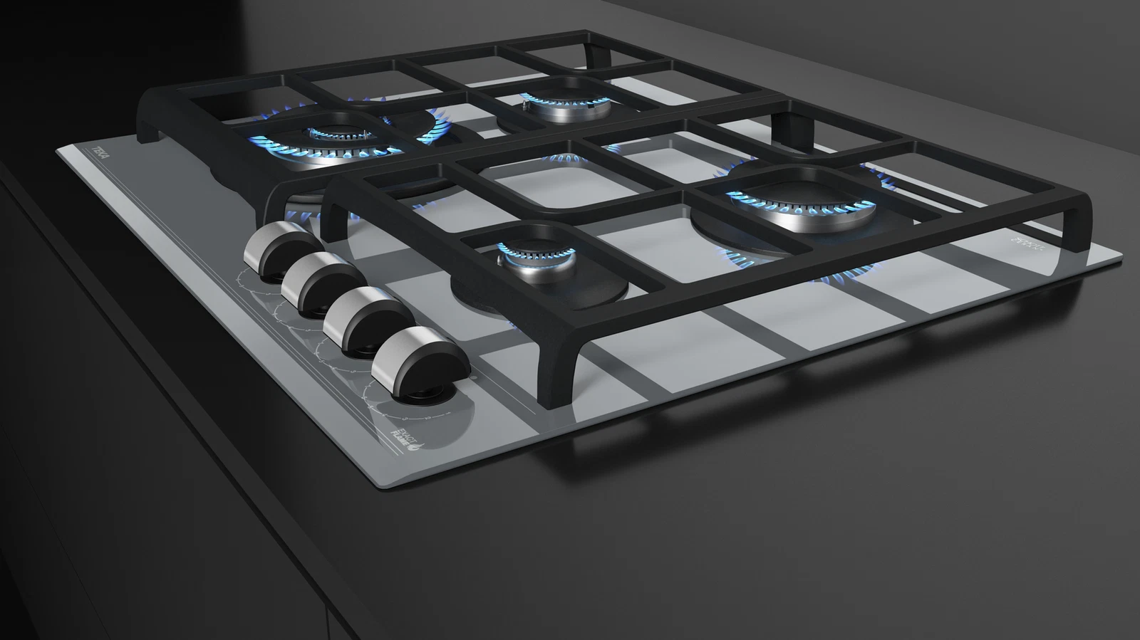 Варочная панель газ на стекле 60 см / Коллекция Urban GZC 64320 XBN STONE GREY