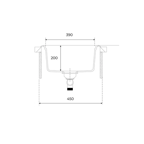Мойка врезного монтажа из Тегранита с 1-ой чашей ESTELA 45 S-TQ 1B TOPAZ BEIGE