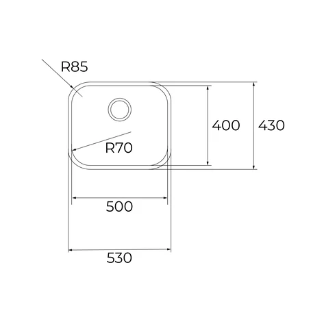 Мойка из нержавеющей стали с 1-ой чашей/ Подстольный монтаж BE 50.40.20 MAX POLISHED